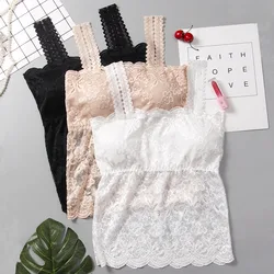 Long Lace Chest Pad Sexy Lingerie with Anti Glare Bottom Strap Vest Woman Sexy Off Shoulder Bustier Tops
