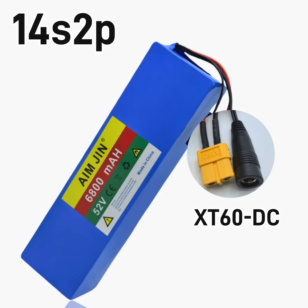 NEW 14S2P 52V 6800mAH Lithium ion Battery Pack 1500W High Power for Bicycle Scooter Motorcycle Built in BMS+58.8V2A charger