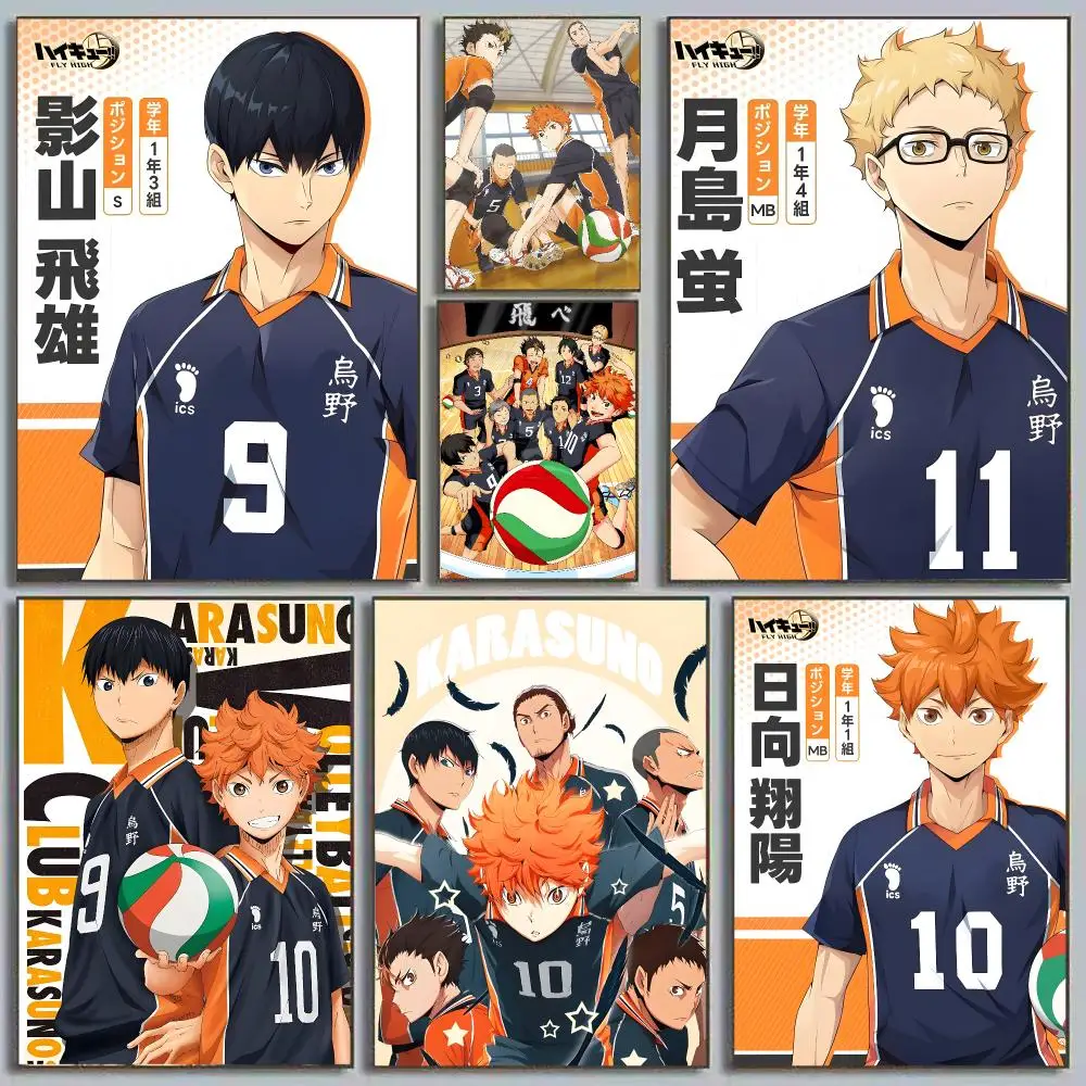 Haikyuu Hinata Shoyo Kageyama Tobio Volleyball Shonen Sports Painting Calligraphy Poster Eco-Friendly Decor Frameless Canvas
