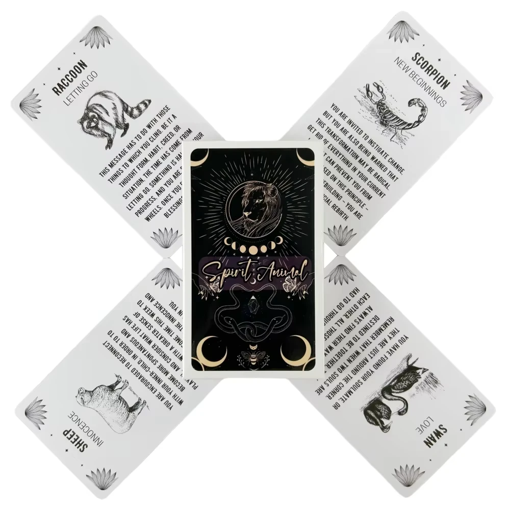 10.3*6cm Spirit Animal Oracle Cards - 54 Cards with Meanings On Them for Beginners Oracle Great Gift fo