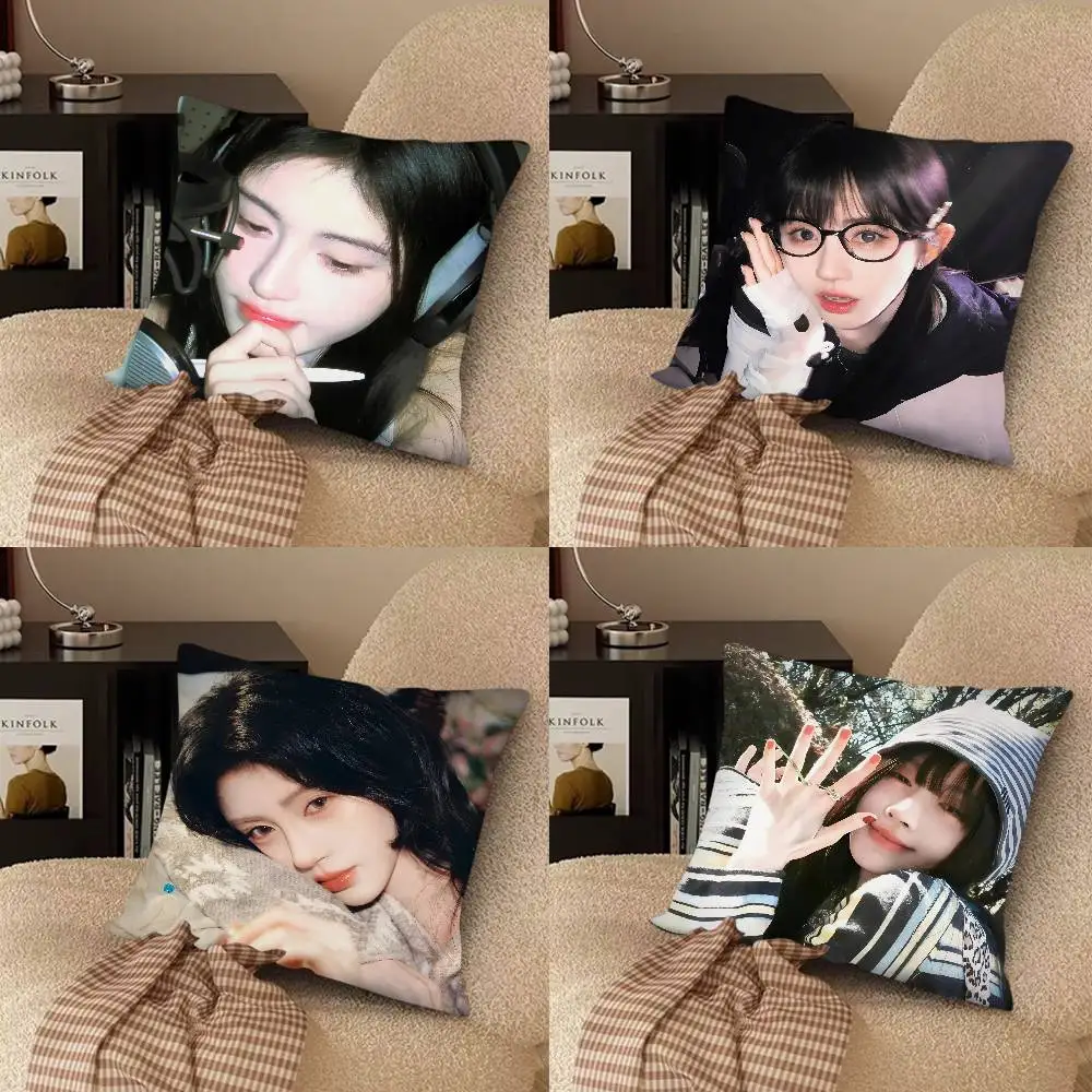Ju Jingyi Singer Actor Pillow Case Fashion Square Pillowcase Bedroom Sofa Room Ins Decoration Leisure