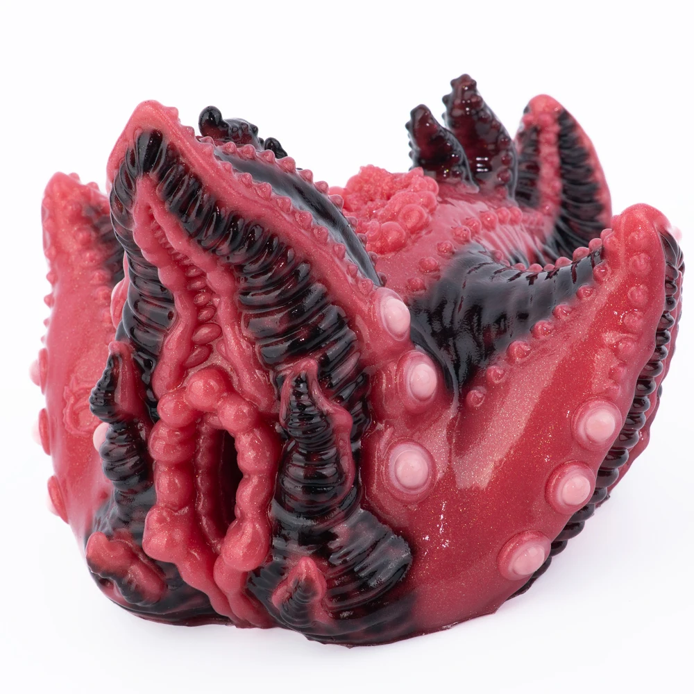 GEEBA Fantasy Alien Twisted Tentacles Male Masturbator Red-black Silicone Pocket Pussy 3D Texture Adult Onahole Sex Toys For Men