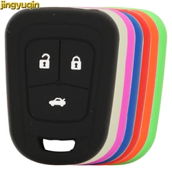 Jingyuqin Remote Car Key Silicone Case Cover Protection For Chevrolet Sonic 2012-2013 3 Button No Logo