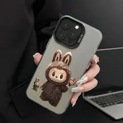 Cute Cartoon Labubu Fun Phone Case For iPhone 16 15 14 13 12 11 Pro Max XS X XR 7 8 14 Plus 15 Shockproof Soft Bumper Cover Y2k