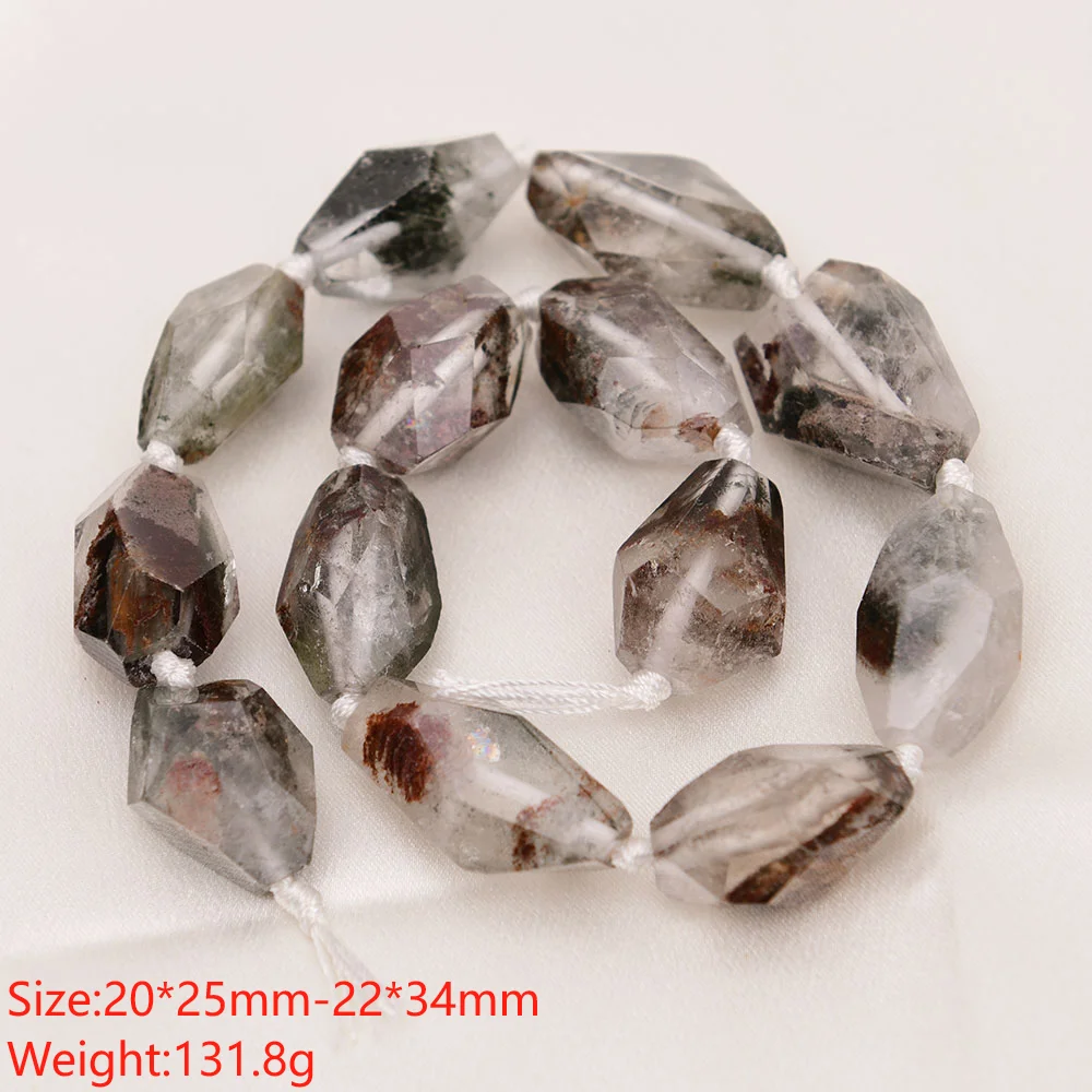 APDGG Natural Mix Color Ghost Quartz Faceted Triangle Nugget  Loose Beads 15.5" Strand Jewelry Making DIY