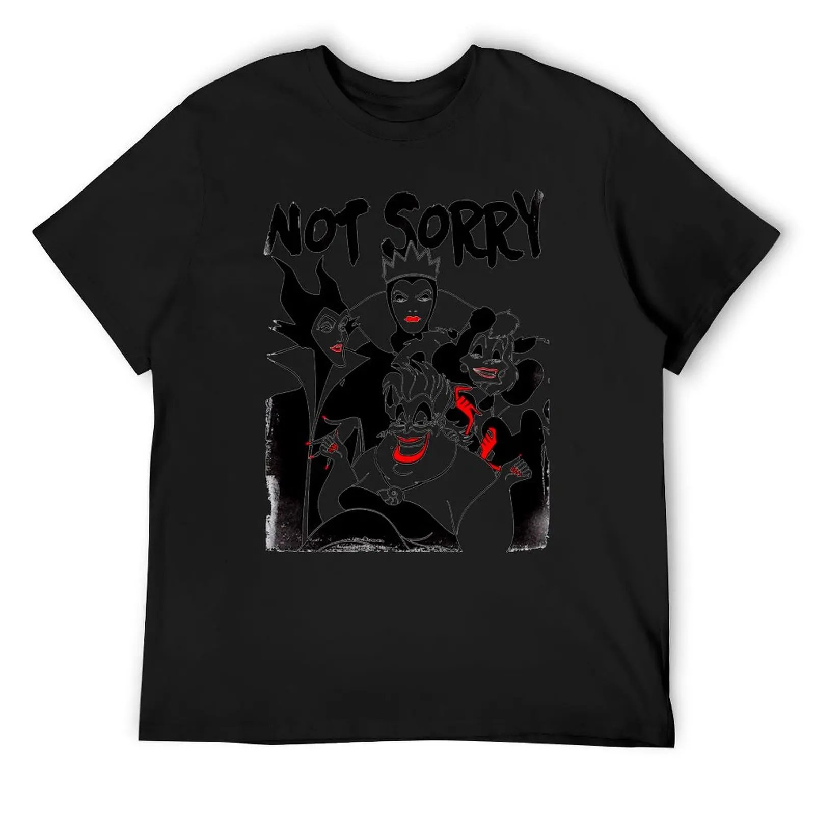 Not Sorry Villains Cartoon T-Shirt quick drying graphic tee shirt quick-drying oversized t shirts for men