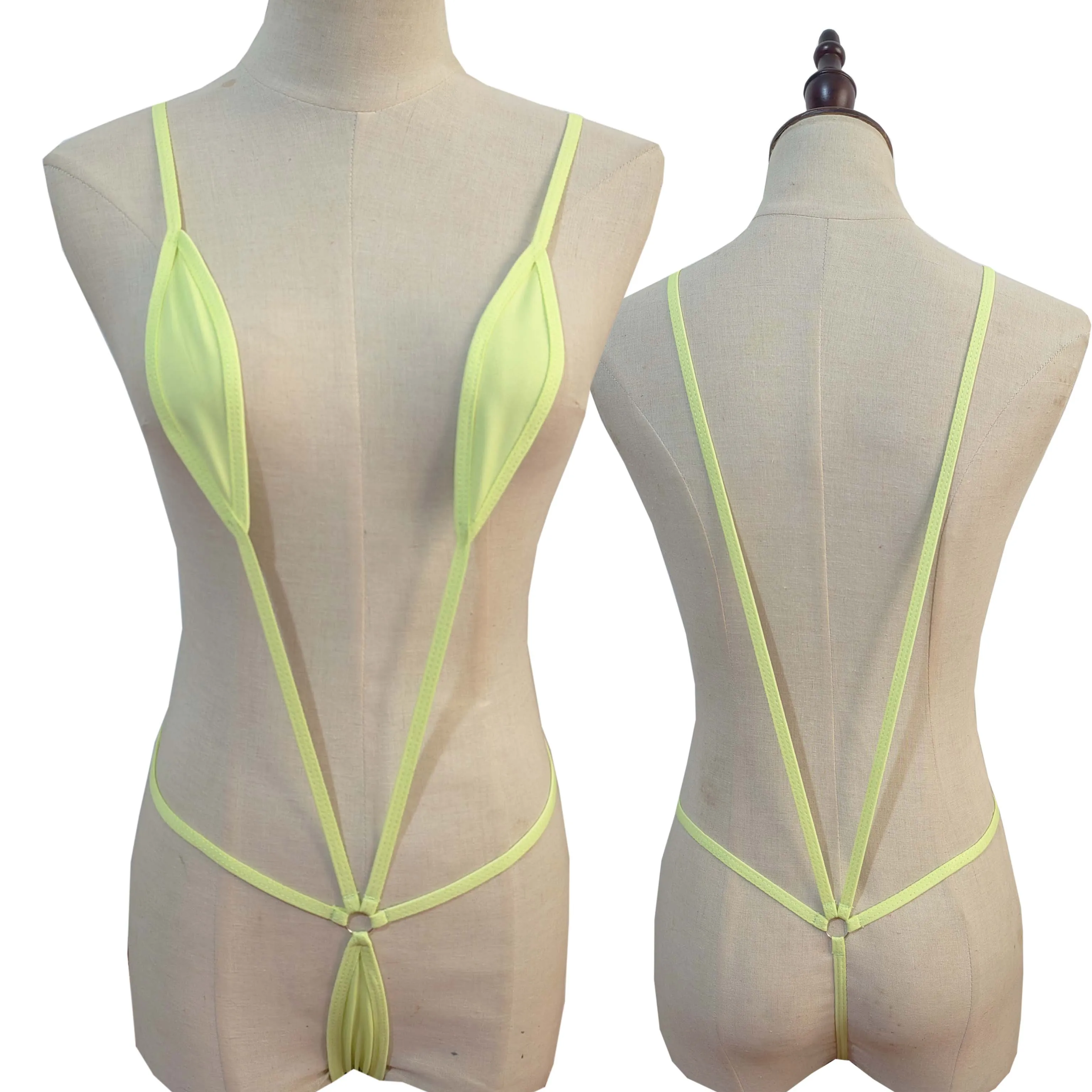 Sexy Japanese Style Three-Point One-Piece Swimsuit Deep V Bikini Seductive Underwear Set for Adults Cross-Border - Image 2