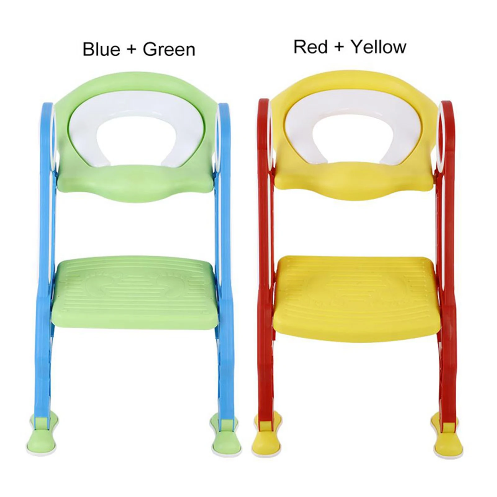 Baby Toddler Soft Toilet Chair Ladder Adjustable Safety Potty Training Seat (Red Yellow) image 2
