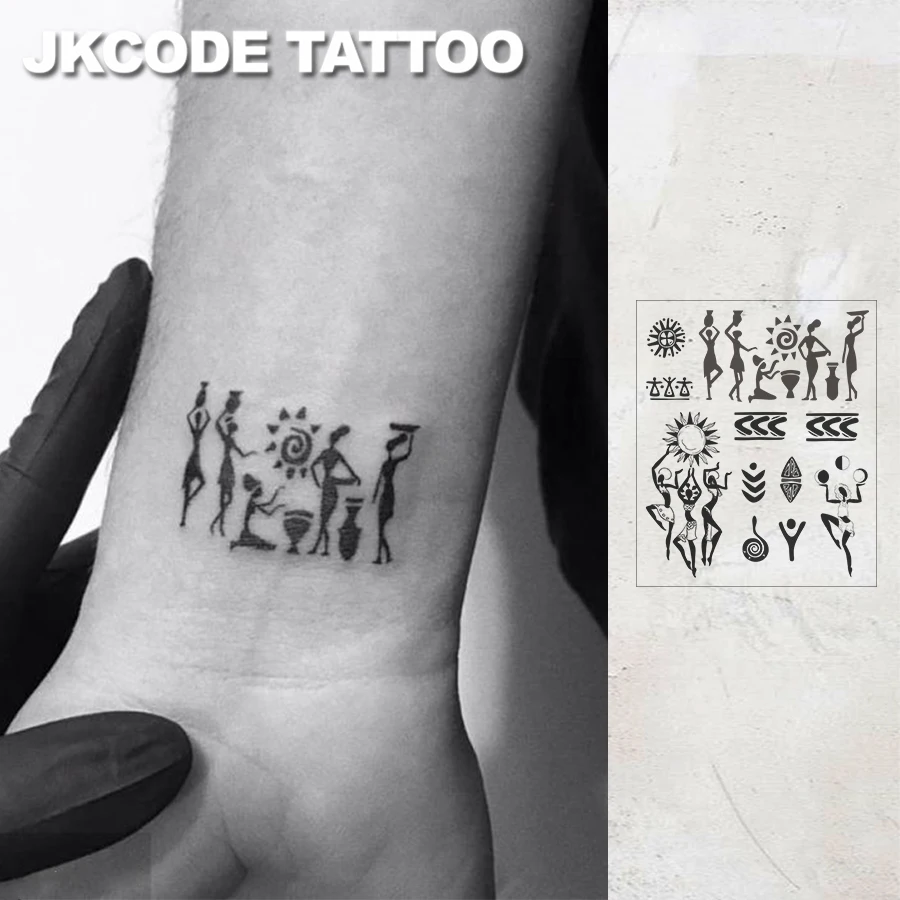 Harvest Festival personalized design tattoo stickers, harvest dance mysterious totem waterproof long-lasting temporary tattoos, can last 7-14 days