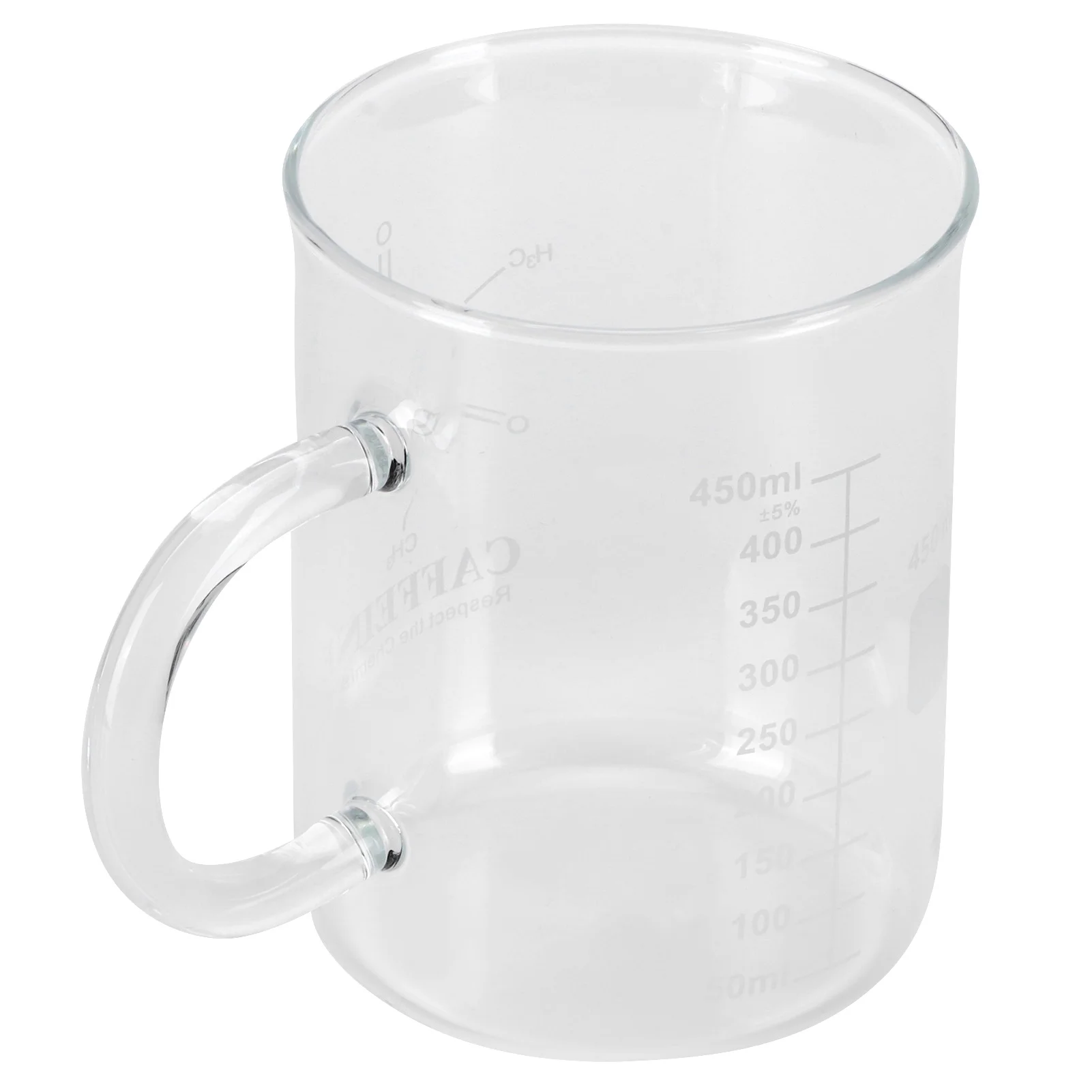 450ML Multifunction Beaker Mug Borosilicate Glass Cup with Handle and Measuring Scale for Coffee Tea