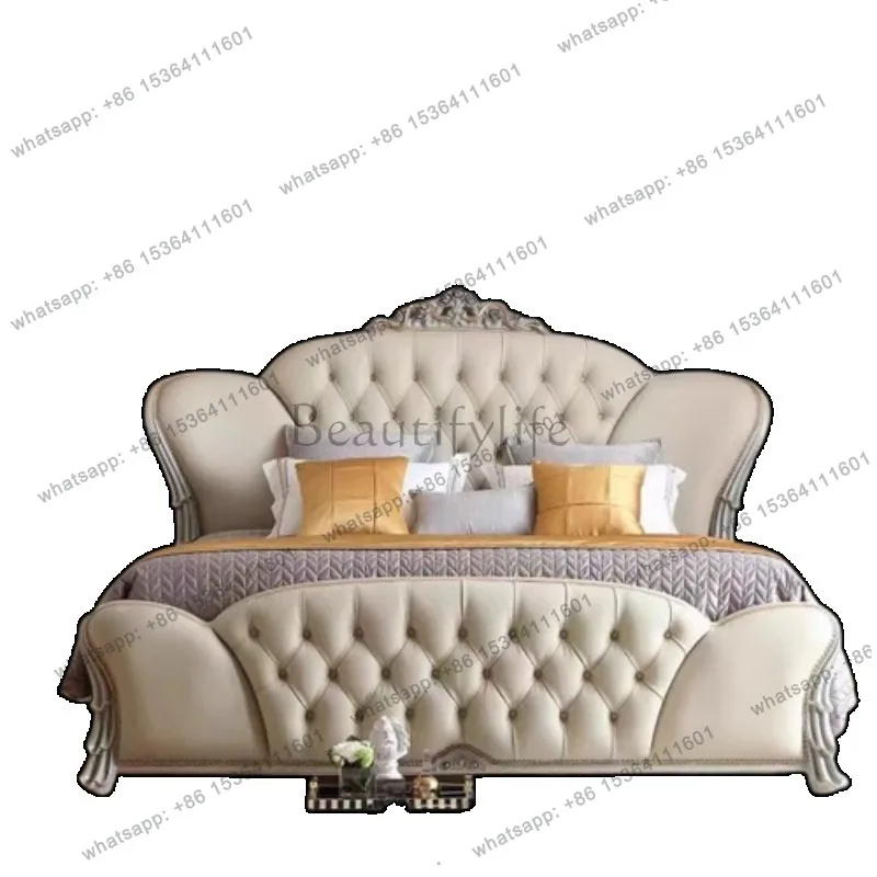 

European Designer Bed Luxury Aesthetics King Size Modern Confortable Bed Wedding Home Fashionable Cama De Casal Nordic Furniture