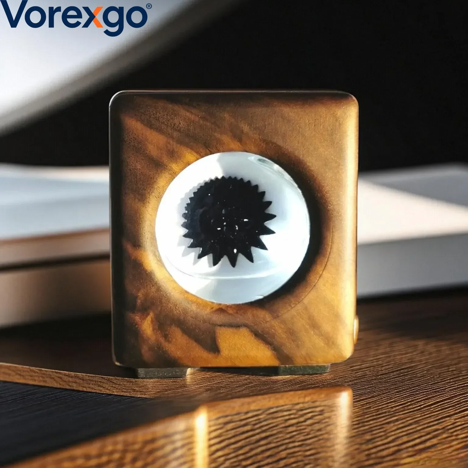 Magnetic Fluid Lamp Wooden Base Rhythm Light Desktop Decoration Music Pickup Light Creative Decompression Ornament Gift