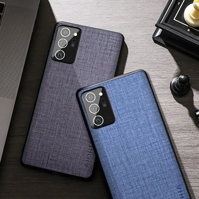 Case For Samsung Galaxy Note 20 20 Ultra 5G Premium Cloth Texture Soft TPU Bumper Back Cover For Samsung Note20 Ultra Case Funda