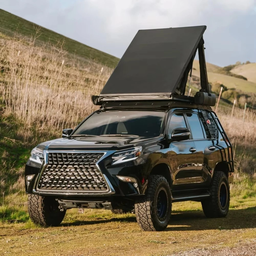 New Arrival Ultralight 2 Person Rooftop Tent All-Weather Waterproof Softshell Car Roof Tent for Pickup Truck SUV with Ladder 3