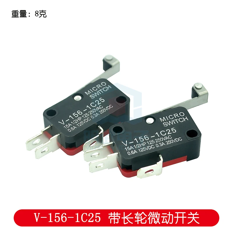 Mingwu Electronics V-156-1C25 With Long Wheel Micro Switch, Small Travel Limit Switch