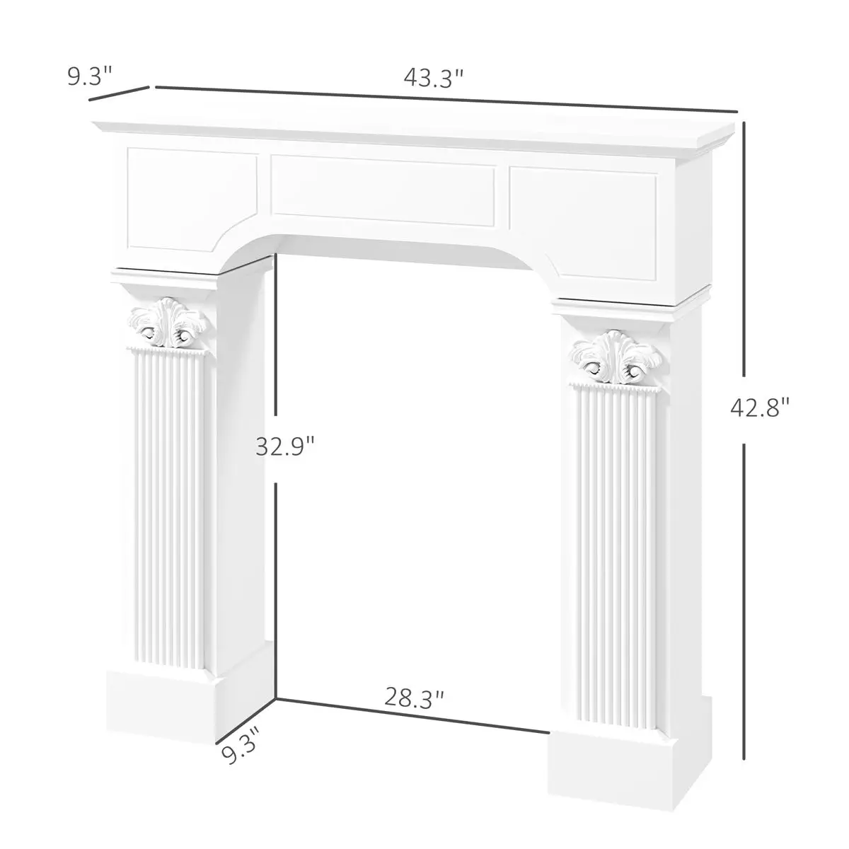 Elegant Fireplace Mantel - Fast Shipping, Unique Design (Not Available on)