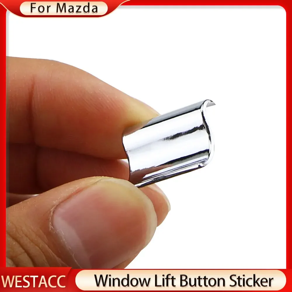 7Pcs/set ABS Chrome Car Window Lift Buttons Sequins Trim Decocation Sticker for Mazda 3 6 CX5 CX3 CX4 Atenza Axela Accessories