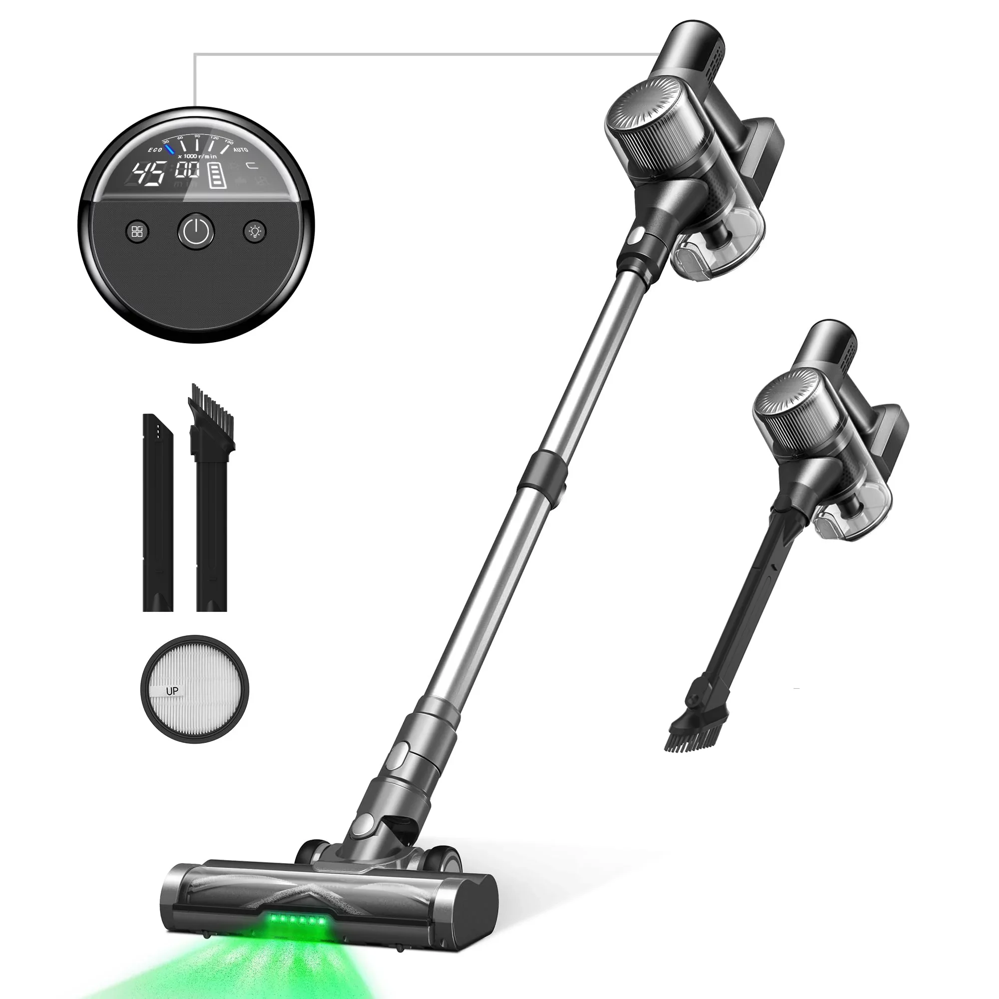 Cordless Stick Portable Handheld Vacuum Cleaner For Hardwood Floors & Carpet Pet Hair Household & Car Use HEPA Filtration
