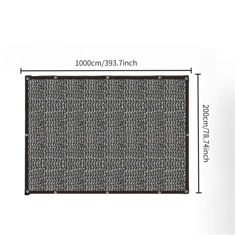 12PIN Black Sunshade Net Shading 70~80% Plant Greenhouse Cover Mesh Fence Privacy Screen Garden Sun Shed Outdoor Anti-UV