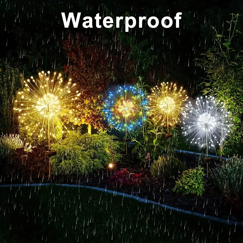 200LED Solar Firework Fairy Lights Waterproof Outdoor Fairy Lamp for Garden Patio Backyard Wedding Christmas Party Decor