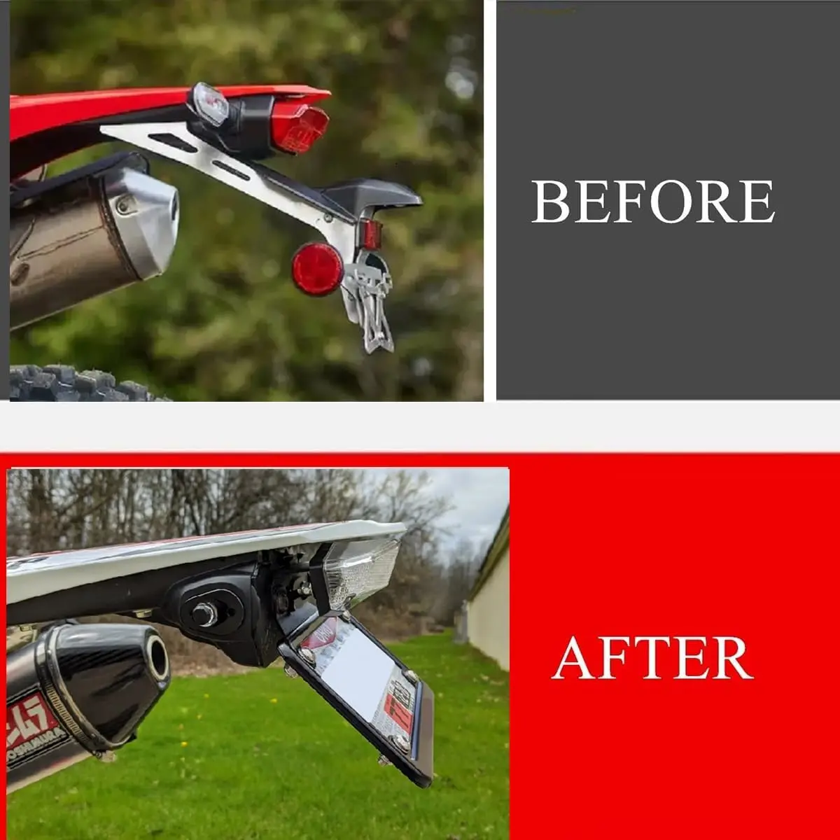 

LED Tail Light Turn Signal Blinker Rear Tail Tidy License Plate Holder Braket Fender Eliminator For CRF450L CRF450RL 2019-2024