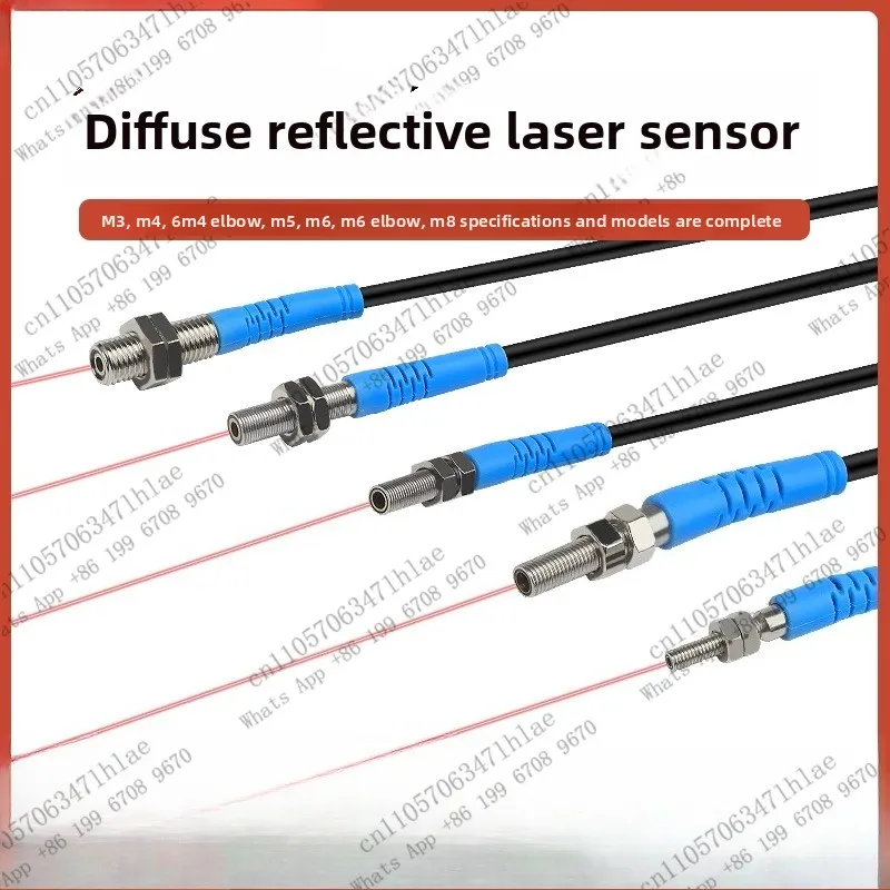 1pcs  M3M4M5M6M8M12 Miniature Diffuse Reflection Laser Sensor Visible Light Spot Infrared Induction Photoelectric Switch 24V