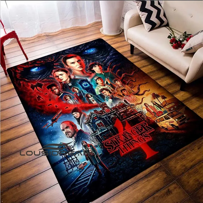 Horror Thriller Print Fluffy Rug Home Living Room Bedroom Sofa Play Kids Crawling Mat Halloween Decoration