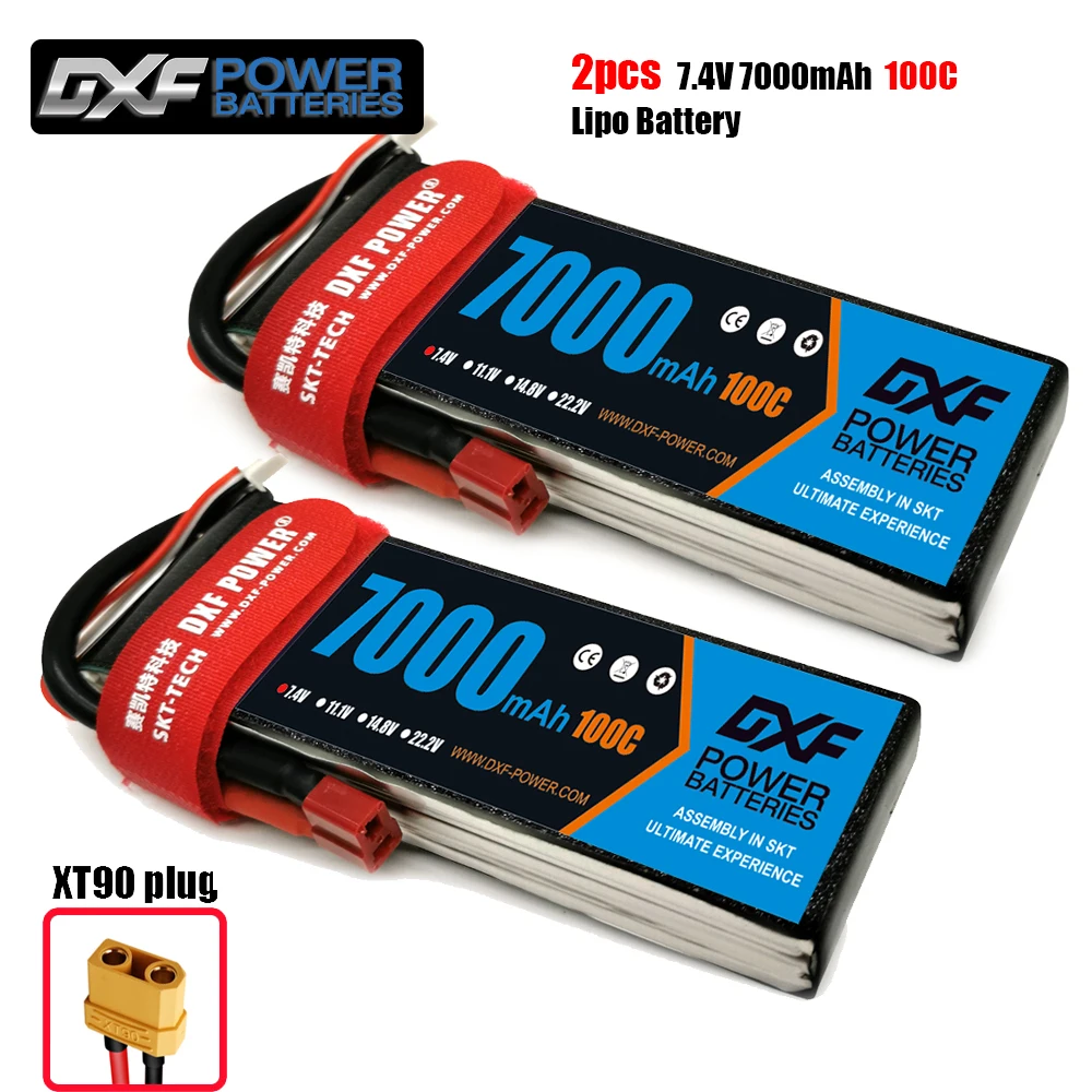2PCS Batterien Lipo 7,4 V 11,1 V 14,8 V 22,2 V 2S 3S 4S 6S 6500mah 7000mah 100C 200C Graphene Lipo Softcase für Heicopter Drone Auto