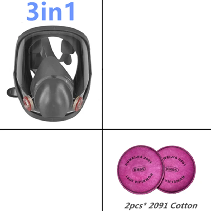 27-in-1 6800 Industriemalerei Sprühen Atemschutzmaske Gasmaske 2-in-1-Anzug Sicherheit Arbeitsfilter Staub Vollgesichtsmaske Ersetzen Sie MMM – Detail 1