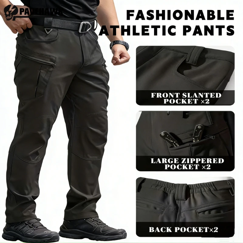 

Outdoor Winter Combat Fleece Mens Pants 2025 New Multi-pocket Wear Resistant Thickened Tactical Trousers Hiking Training Pants