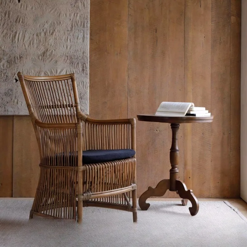 Restaurant Dining Chair Art Indonesian Leisure Chair Wabi Sabi Wind Handmade Balcony Single Rattan Chair