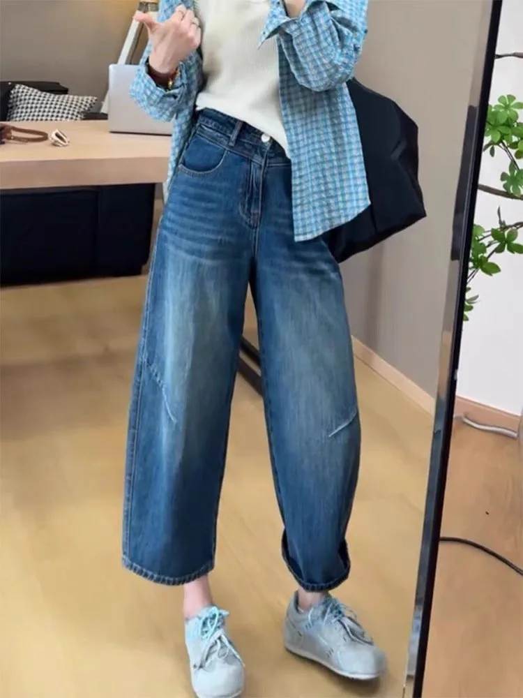 

High Waist Wide Leg Jeans Women's Loose Fit Comfortable Slimming Banana Pants Autumn New Sle Casual Sle Denim Jeans