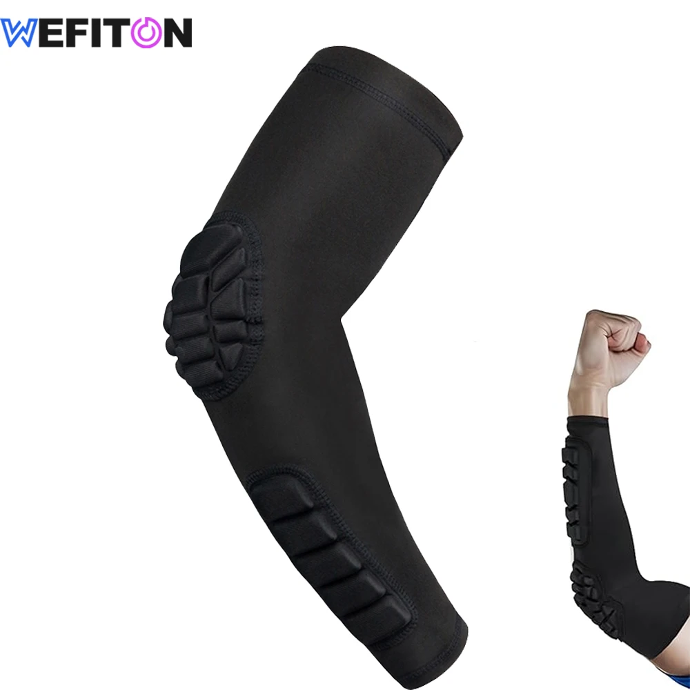 WEFITON 1PCS Crashproof Elbow Pads for Men & Women, Honeycomb Arm Sleeves for Sports Like Basketball, Football, Workout