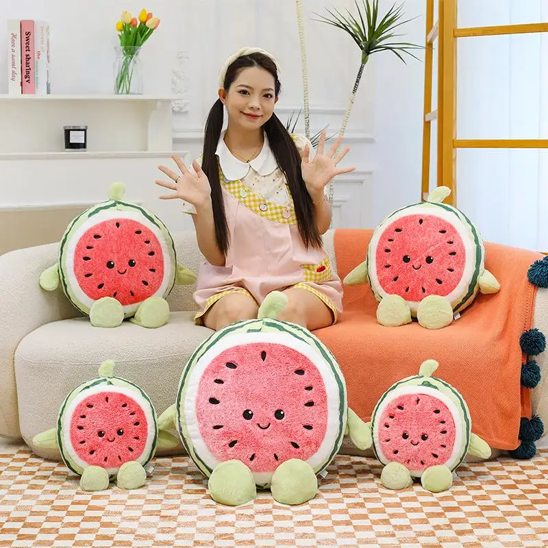 

1Pcs 20/30/40cm Cartoon Anime Cute Pillow New Simulated Watermelon Doll Stuffed Plush Toy Gift For Friends Fun Doll
