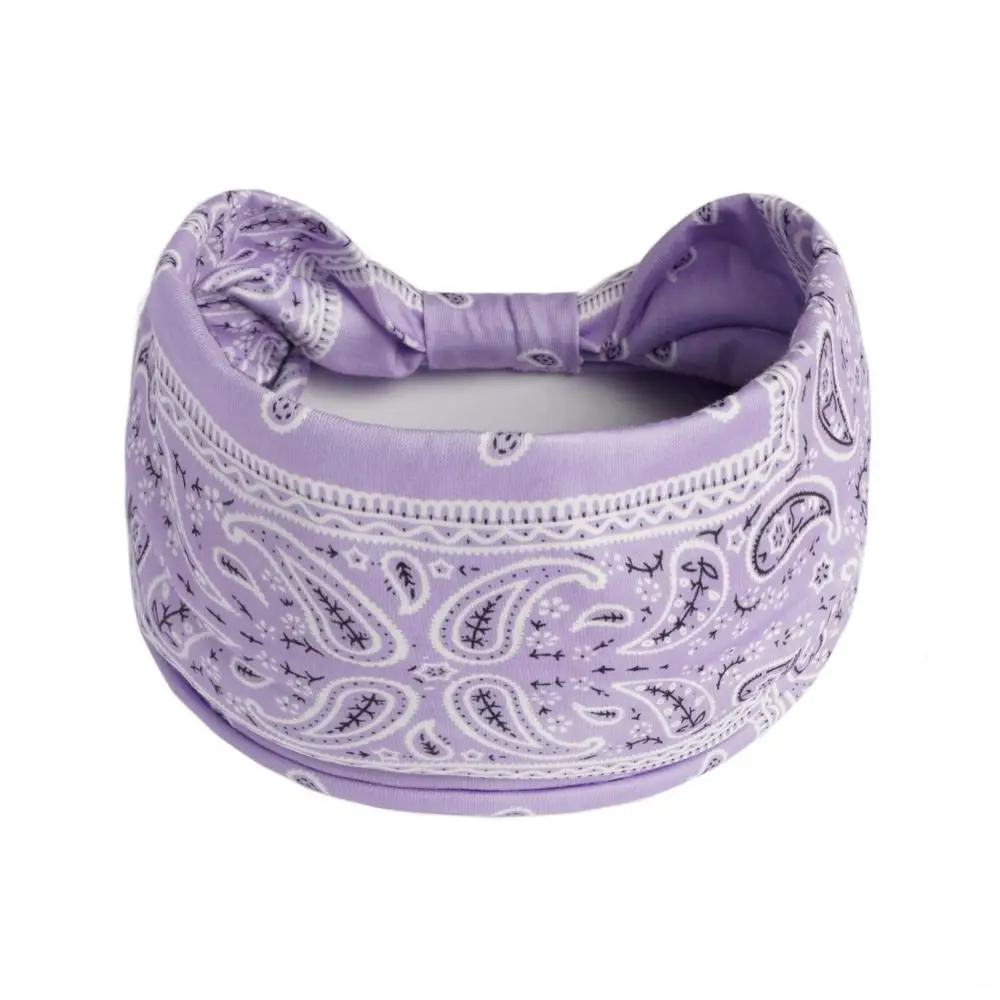

Cashew Print Boho Knot Turbans Headwrap Elastic Wide Edge Yoga Headband Unisex Colorful Sports Sweatband Running