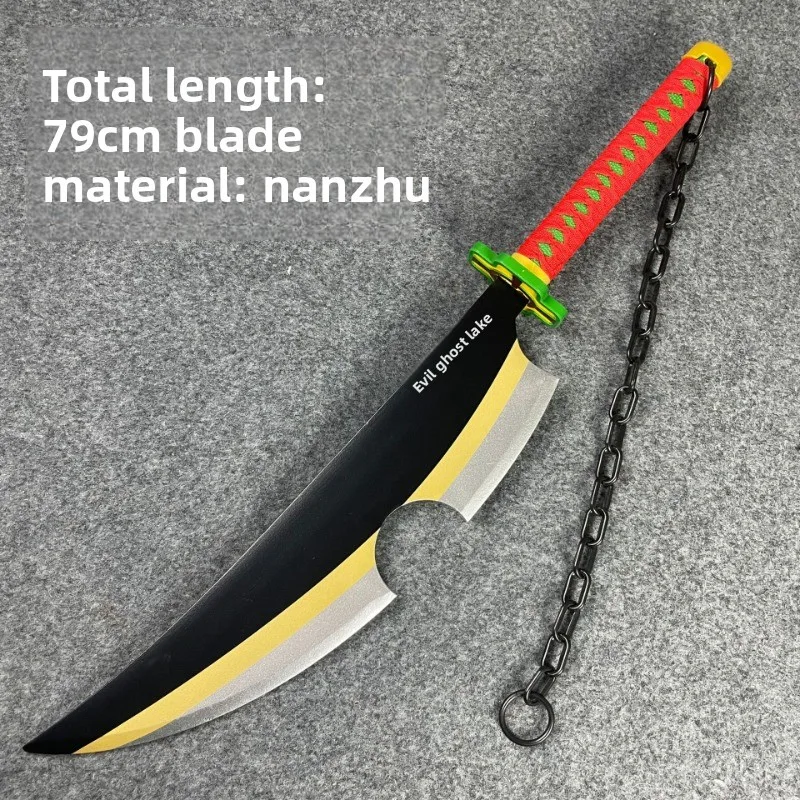79 cm/31.01in Demon Slayer Legno Katana Spada Anime Periferiche Arma Puntelli Modello Cosplay Regali Artigianato Da Collezione Giocattoli All'aperto