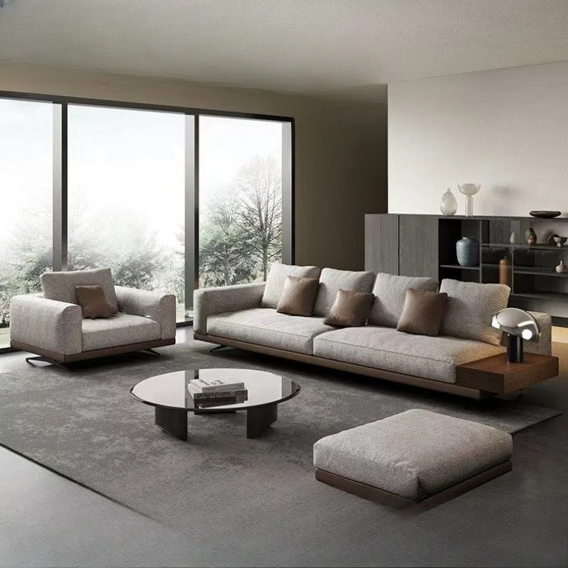 

Cotton and linen fabric Italian minimalist living room modern simple inline sofa