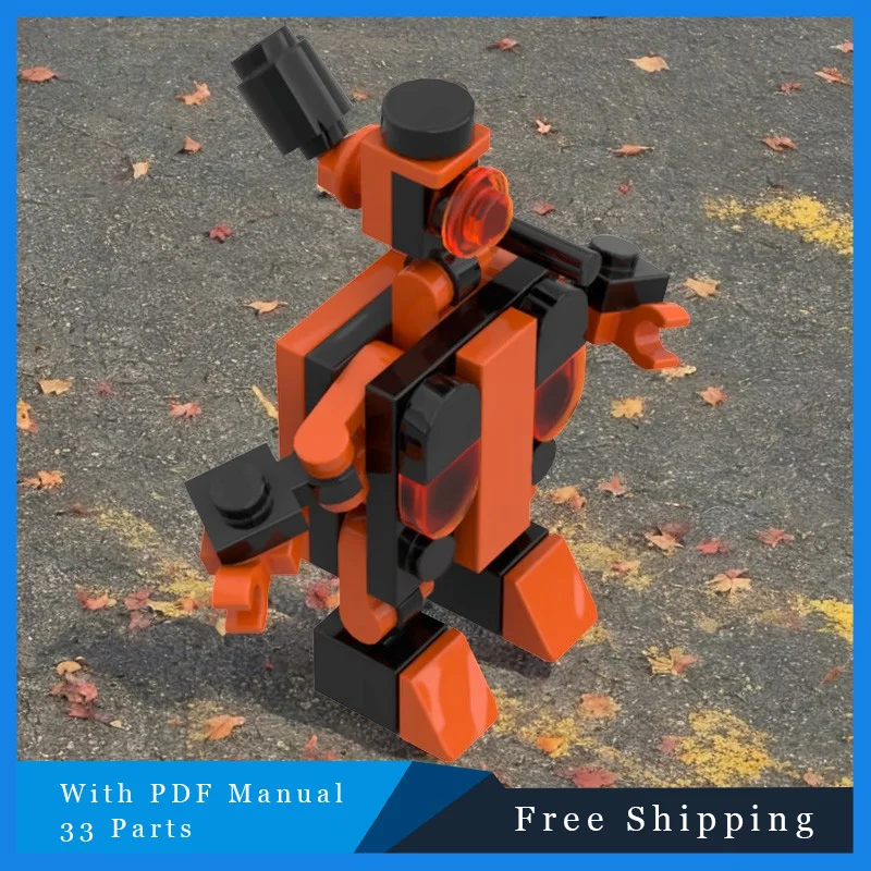 

33 PCS MOC Small Orange Combat Robot Technology Bricks Building Blocks Model Educational Assembly Toys For Kids Festival Gifts