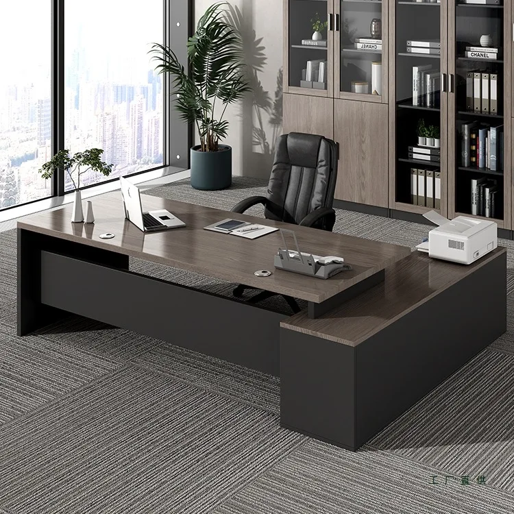 Boss desk, office computer desk, simple modern office furniture, table and chair combination manager, supervisor desk