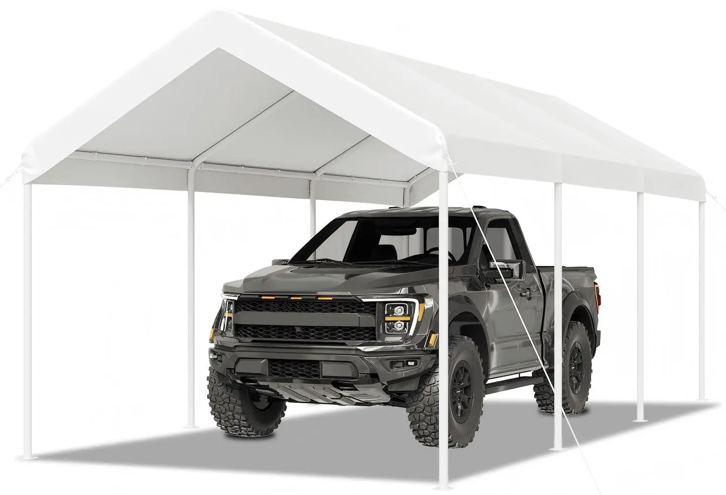 10x20 FT Heavy Duty Carport Portable Garage, Steel Frame Canopy for Cars Trucks, Weather Shelter with Stakes Ropes, Customized