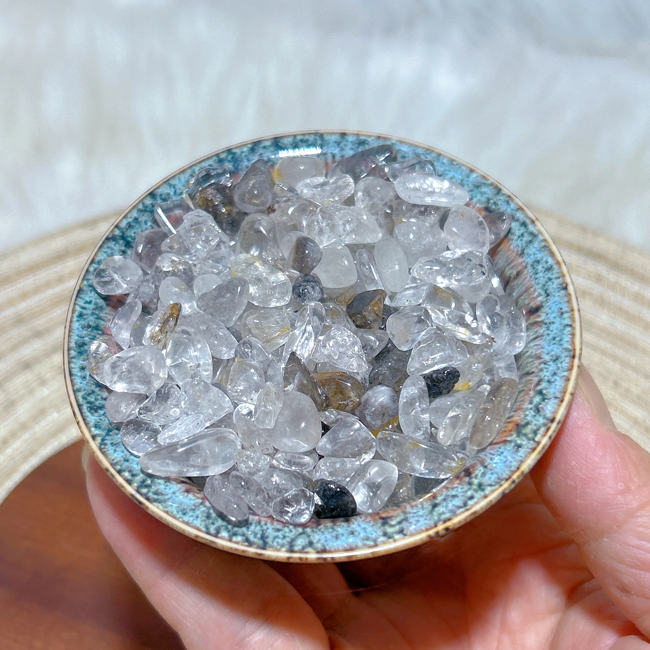 

Natural Crystal Herkimer Diamond Chips Freeform Healing Energy Polished Gemstone Reiki Energy Ore Home Decoration Gift