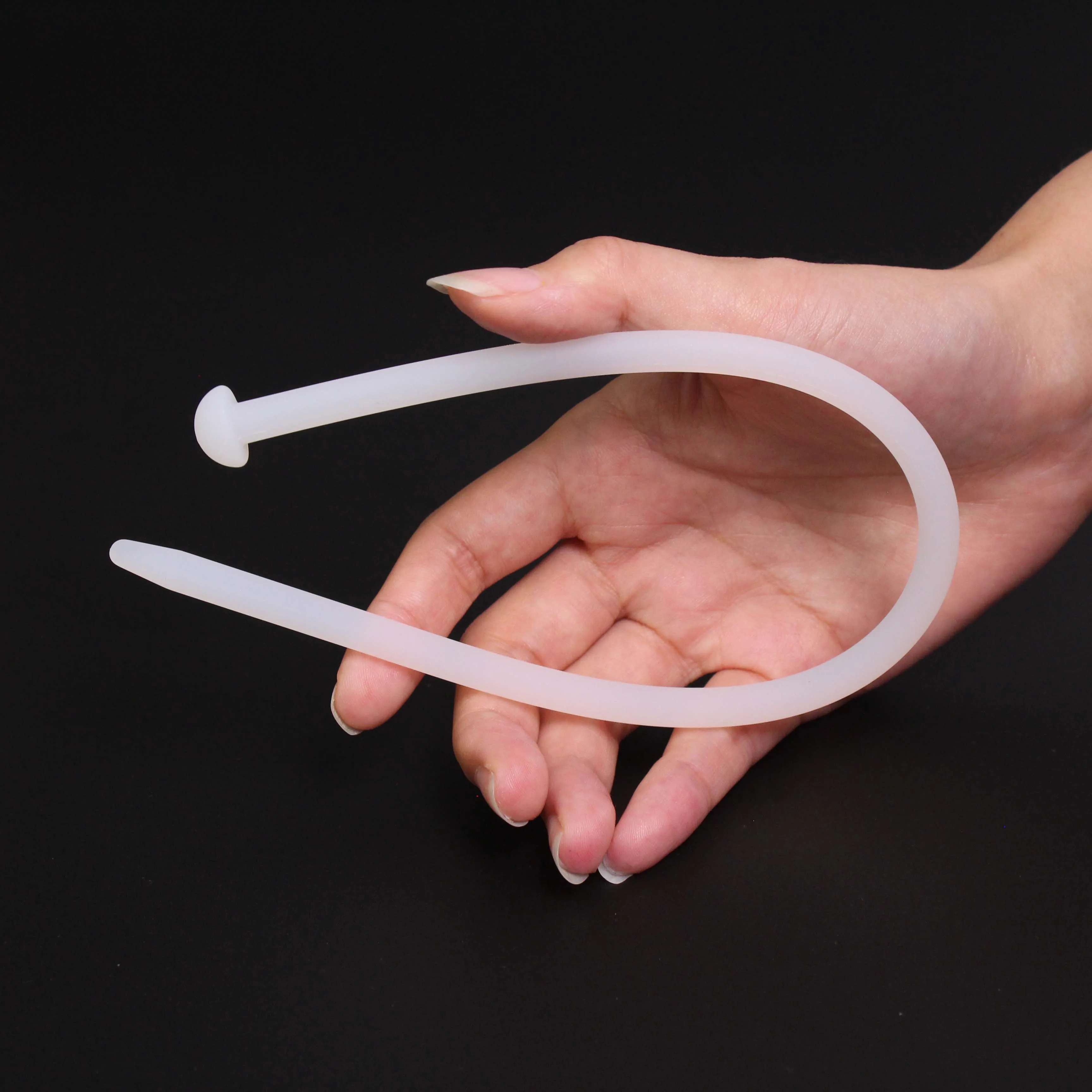 White Soft Pure Silicone Urethral Irritation Tube Dilator Penis Insert Plug Sounding Penis Plug Horse Eye Stimulation Sex Toys