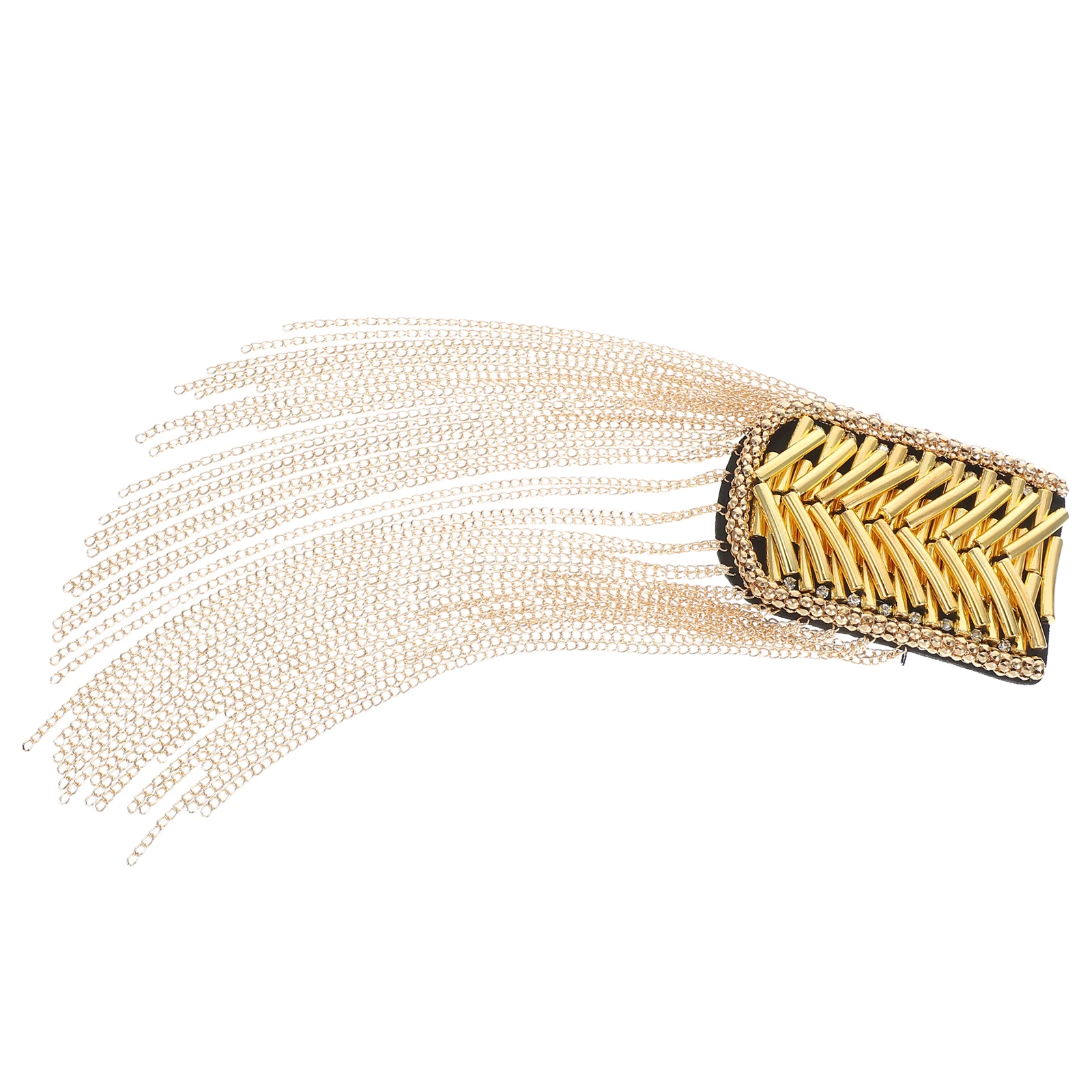 

Rhinestone Tassel Shoulder Badge Vintage Beaded Epaulet For Women Retro Costume Jewelry Party Wedding Accessories Elegant Suit