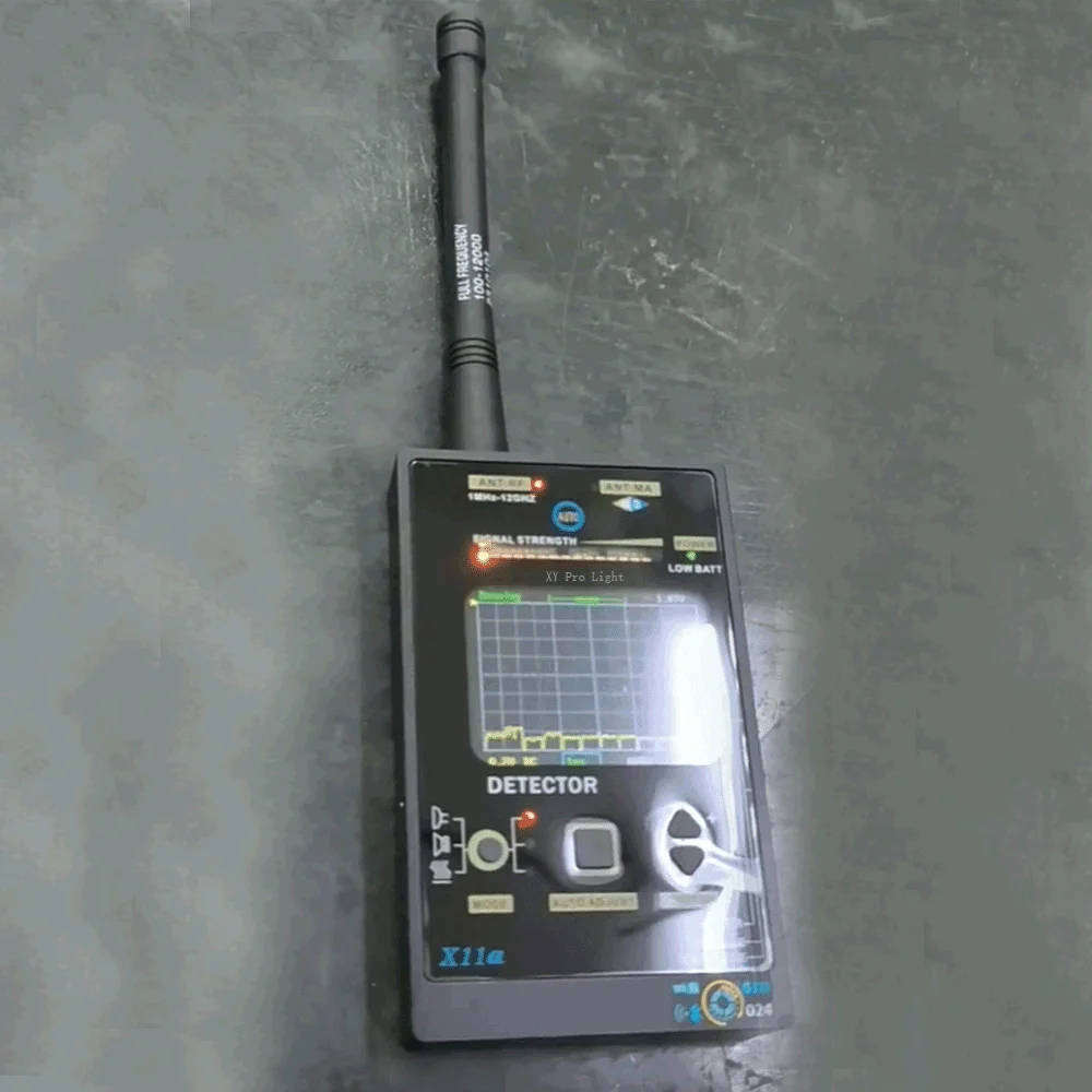 1MHz-12GHz Detector RF Signal Detector Anti Tracking Strong Magnetic Detector For Wireless Audio Bug GPS Camera Detector Finder