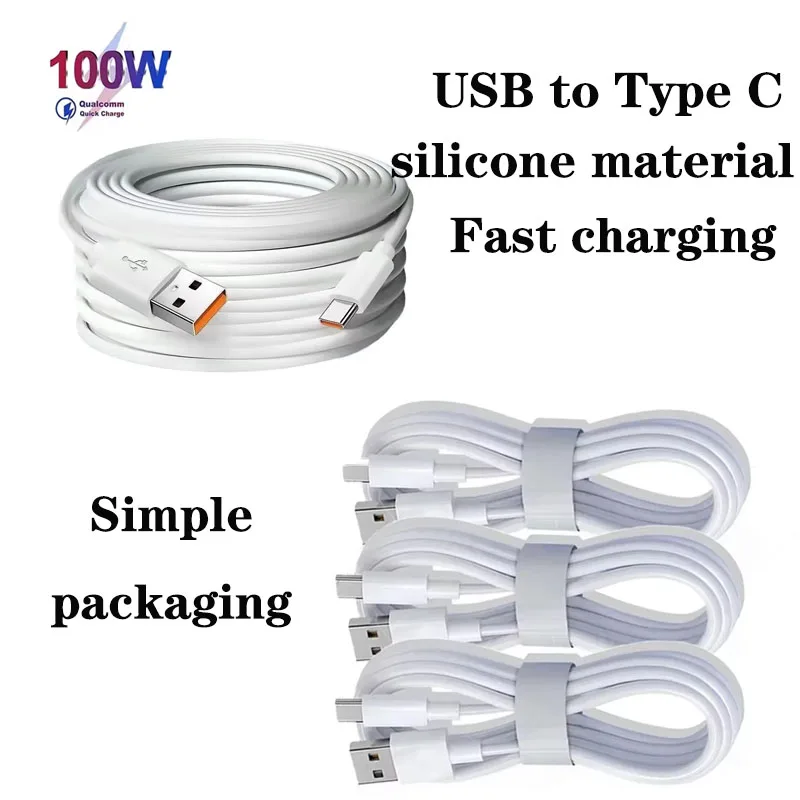 

6A Car Speaker Wires USB to C Super Fast Charging Extension Data Cable Car Speaker Audio Accessories for Samsung iPhone Xiaomi