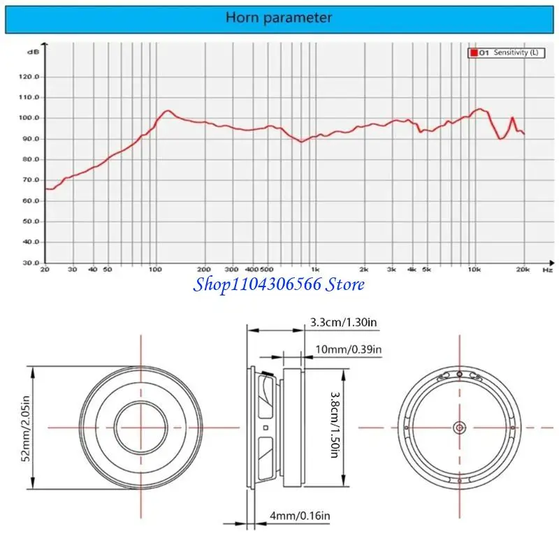 02DD 2 pulgadas/52 mm Ronda 4ohm Woofer Unidad Multimedia Woofer con salida 5W