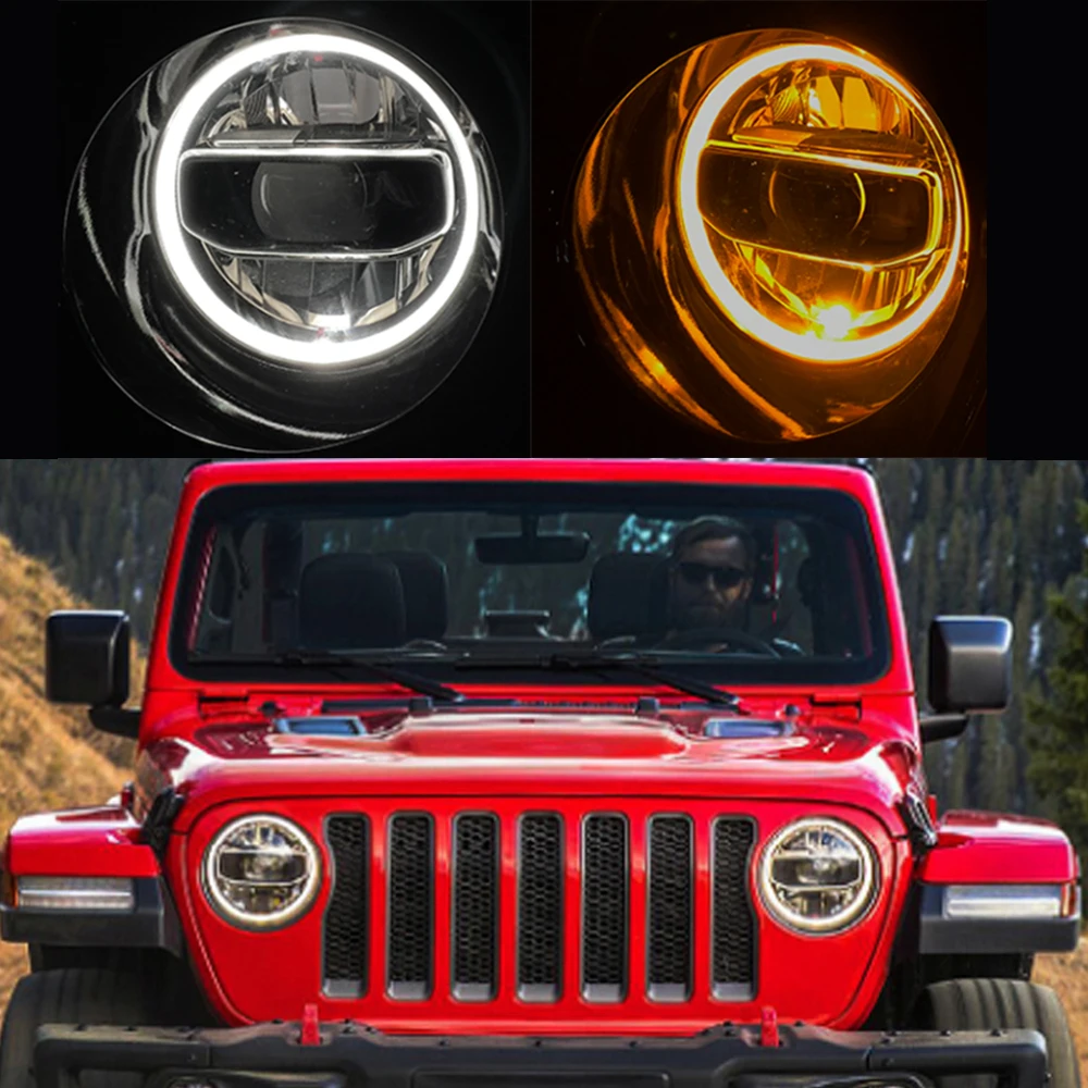 

JL переднее освещение кольцо с белым кольцом JL1092 для jeep JL для wrangler 2018 + внедорожное освещение