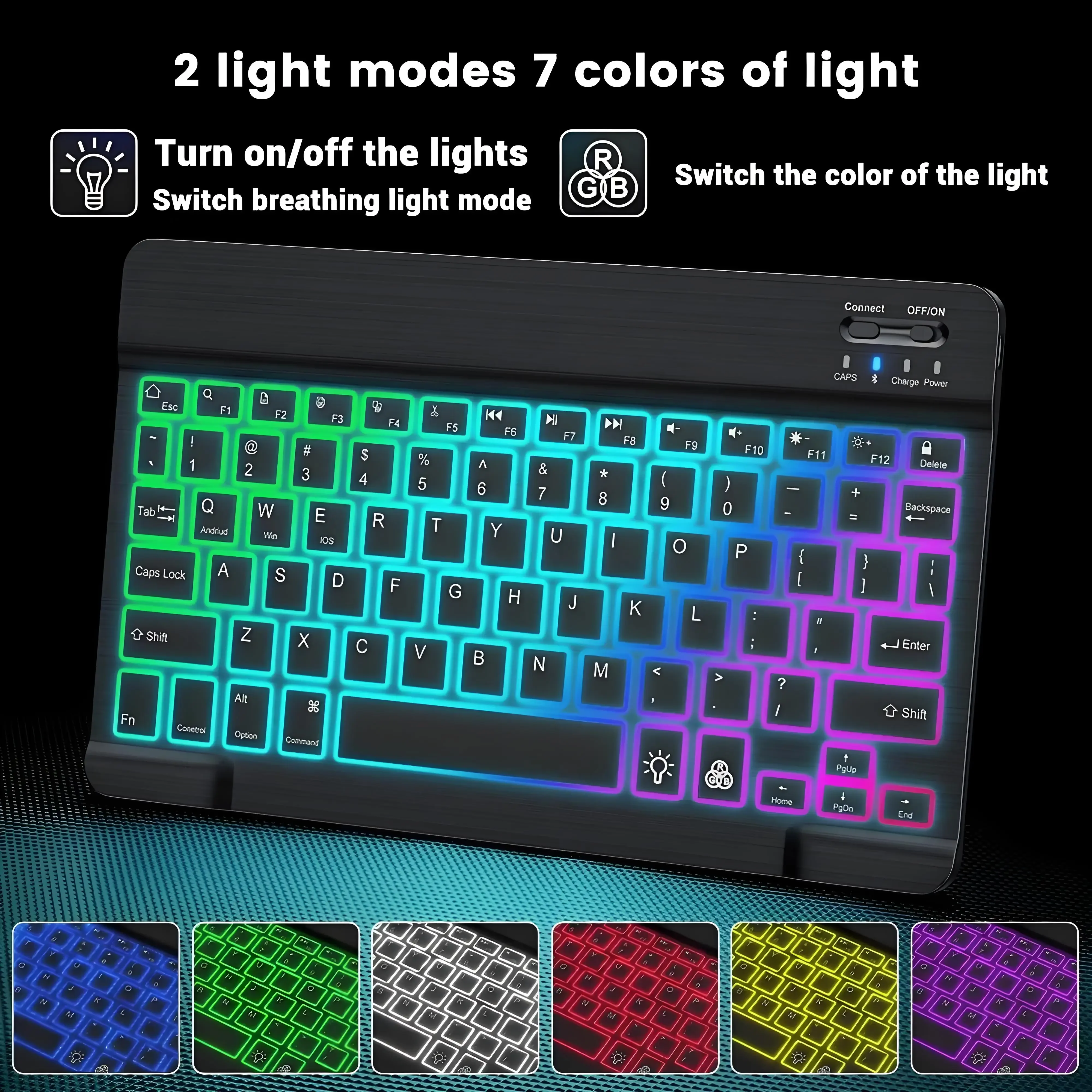 Teclado bluetooth mini teclado retroiluminado rgb 10 polegadas teclado sem fio backlight touchpad teclado para ios android windows ipad