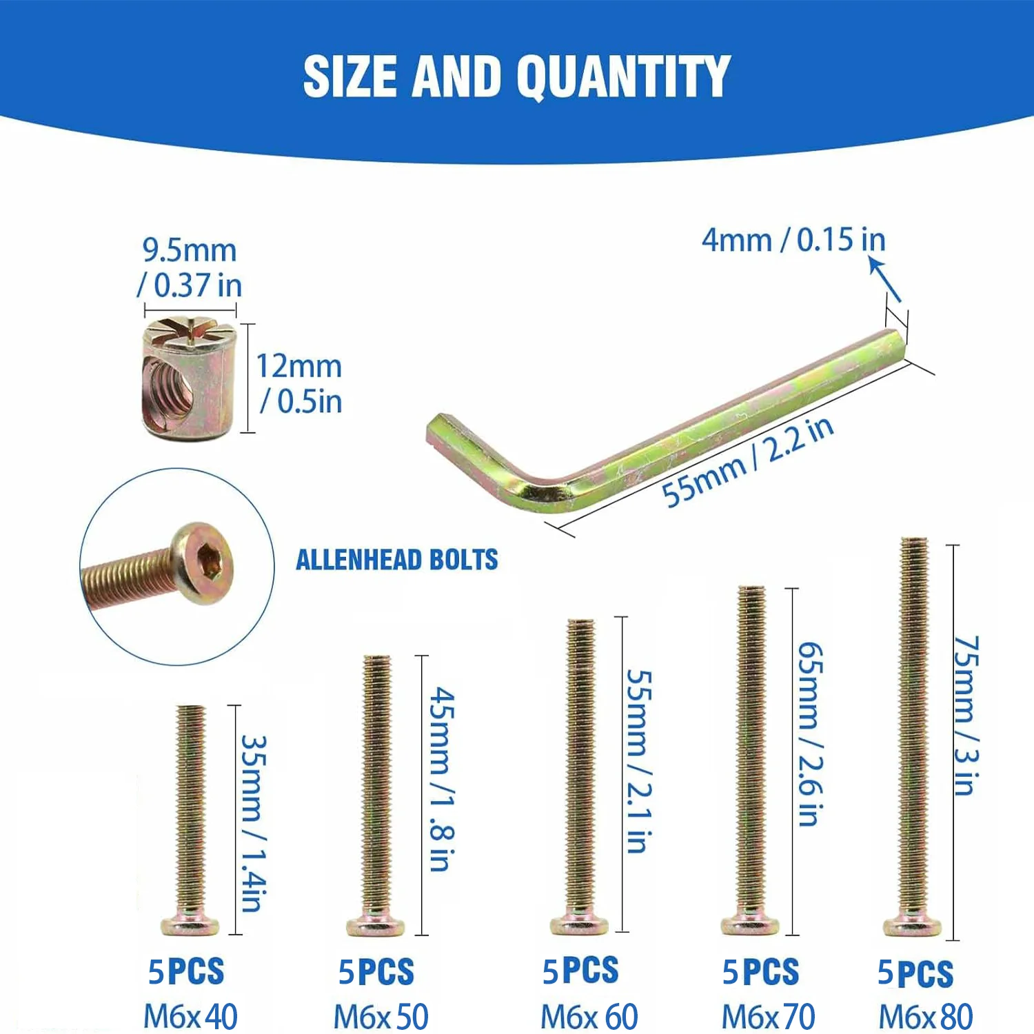 Kit de Parafusos para Berço VK - Furniture Hardware Replacement avaliação e preço