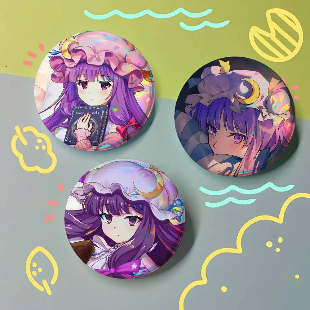 Cartoon Patchouli Knowledge For Badge Fashion Laser Holographic Effect Badge Custom Design Metal Lapel Pin Brooch Backpack Decor